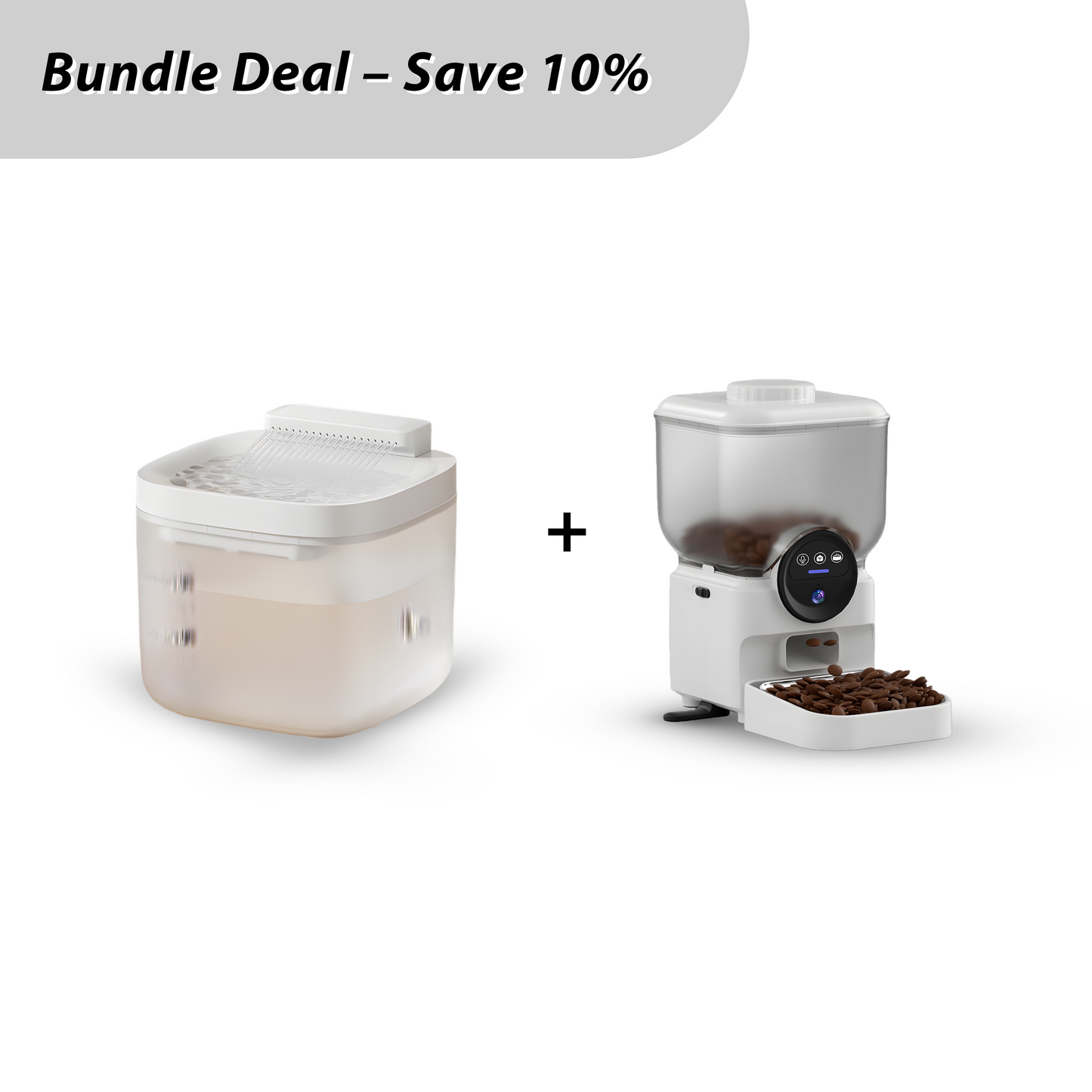 Premium Home Pack (3L Pet Water Fountain (Large Filter) + 6.5L Smart Cat Feeder (Timed Feeding))