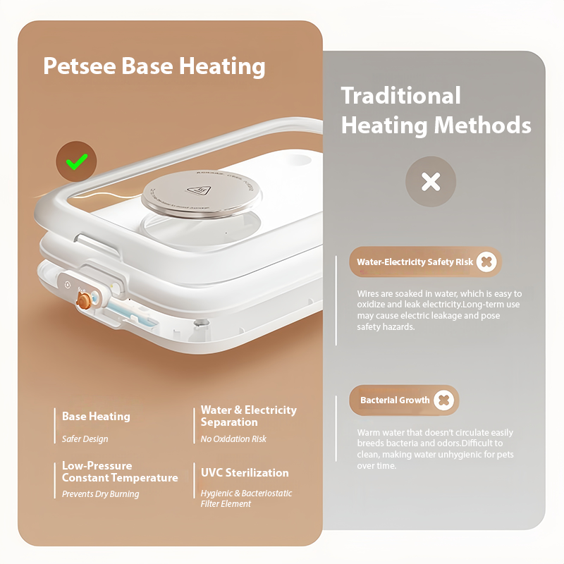 4.5L Smart Pet Water Dispenser – Heated, Charging & Flowing