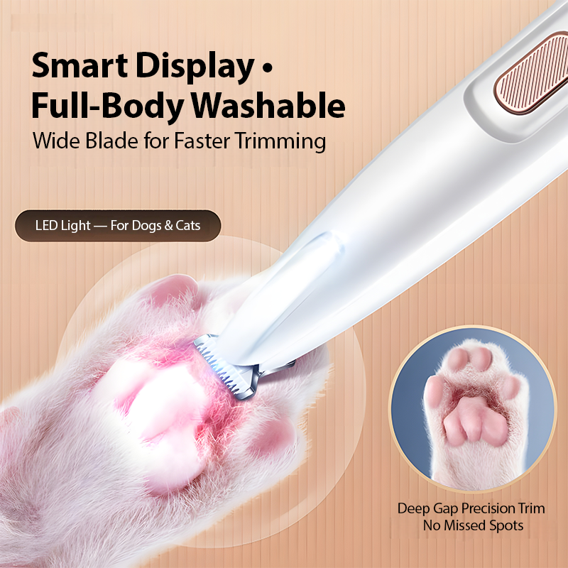 Pet Grooming Trimmer – LED Paw Hair Cutter for Cats & Dogs