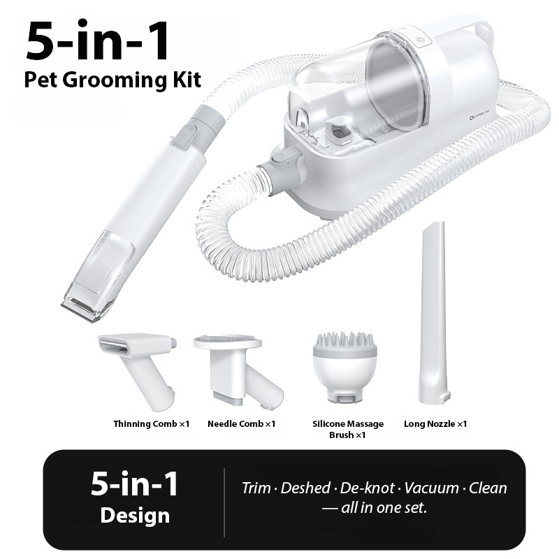 Pet Grooming Vacuum & Dryer – 5-in-1 Hair Trimmer, Suction & Blow Dryer for Dogs & Cats