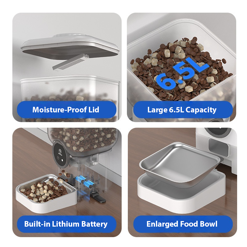 6.5L Smart Cat Feeder – Automatic Timed & Measured Feeding with App Control