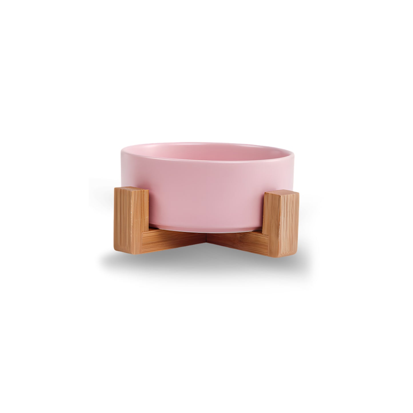 850ML Ceramic Pet Bowls with Wooden Stand – Double Elevated Design
