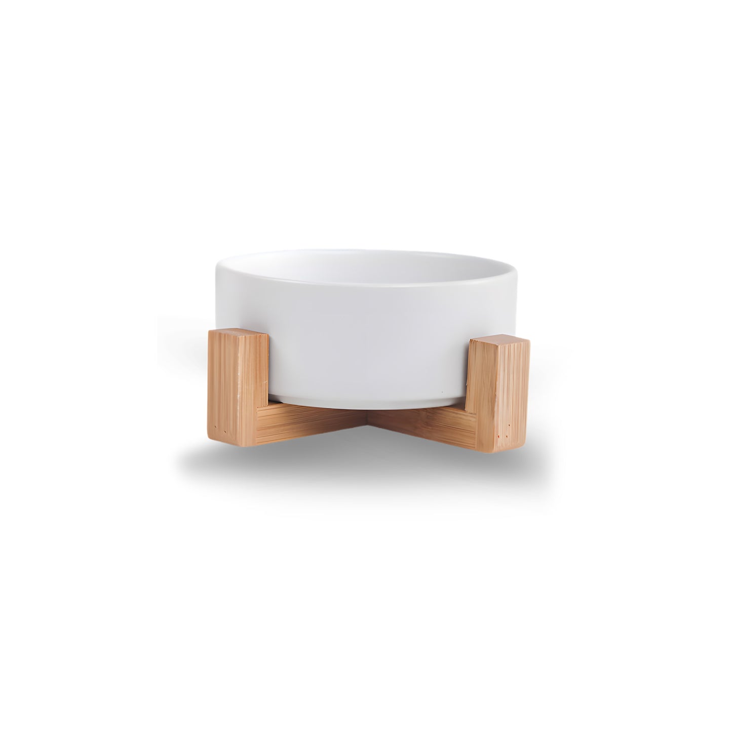 850ML Ceramic Pet Bowls with Wooden Stand – Double Elevated Design