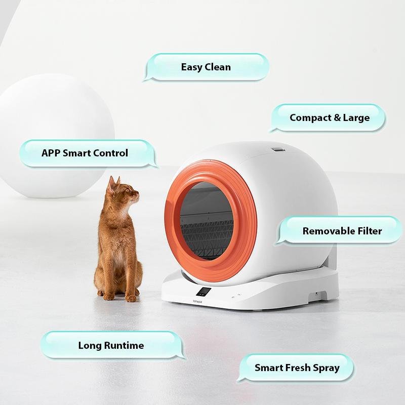 65L Smart Enclosed Cat Litter Box – Extra-Large & Odor-Free