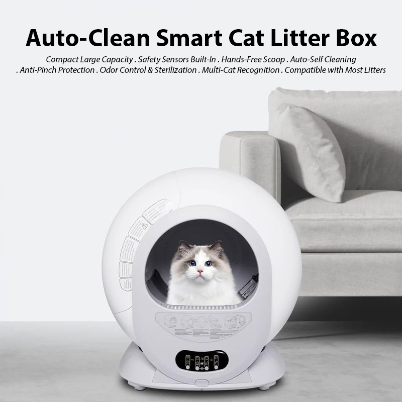65L Smart Automatic Cat Litter Box – Large Enclosed & Washable