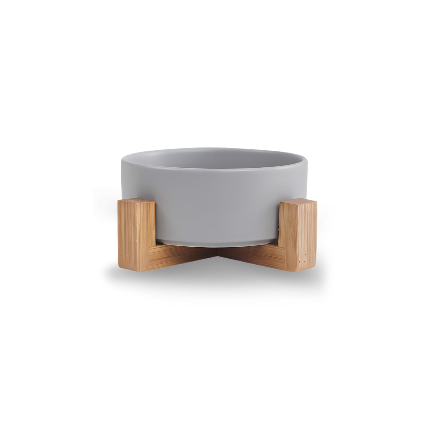850ML Ceramic Pet Bowls with Wooden Stand – Double Elevated Design