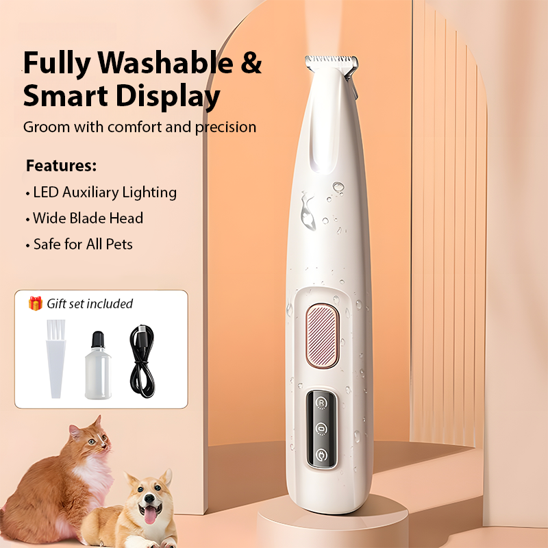 Pet Grooming Trimmer – LED Paw Hair Cutter for Cats & Dogs