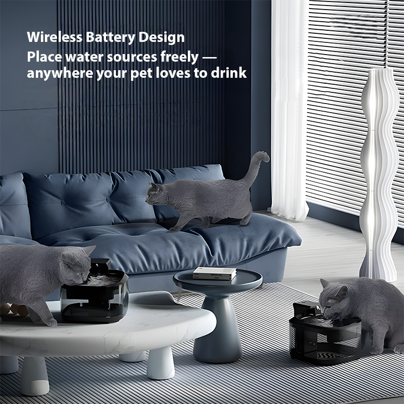 3.2L Rechargeable Stainless Steel Pet Fountain