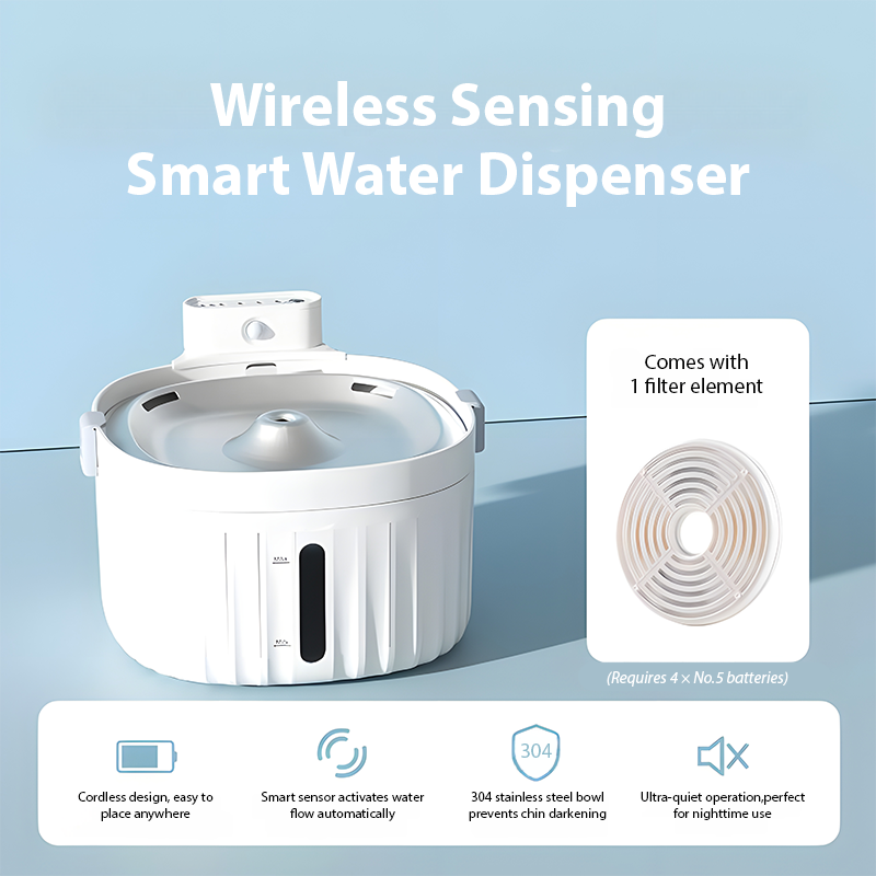 2L Cordless Smart Pet Water Fountain with Infrared Sensor