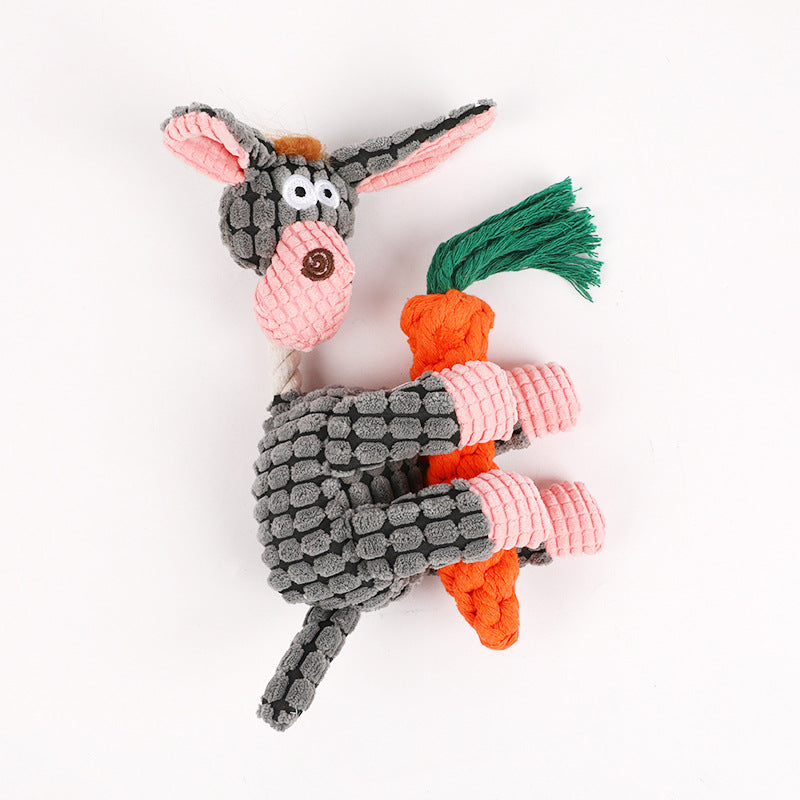 Funny Donkey Squeaky Dog Toy — Tough Chew Plush for Dental Grinding & Interactive Play