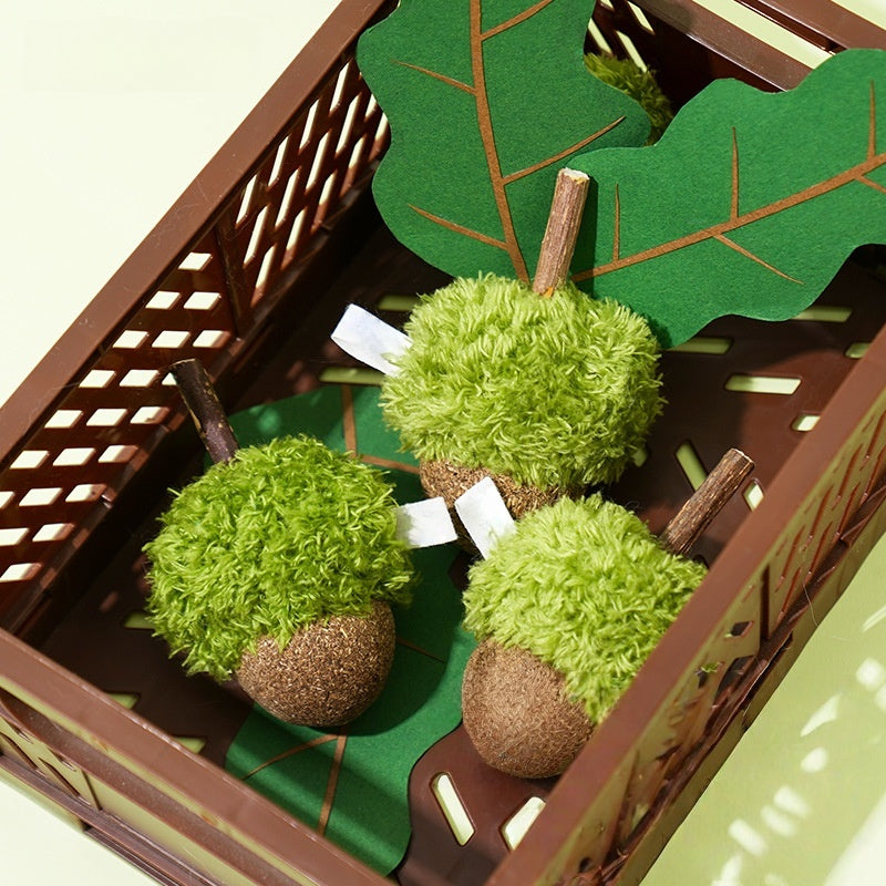 Acorn Catnip Toy — Fruit-Style Cat Chew Plush & Bag Charm for Kittens