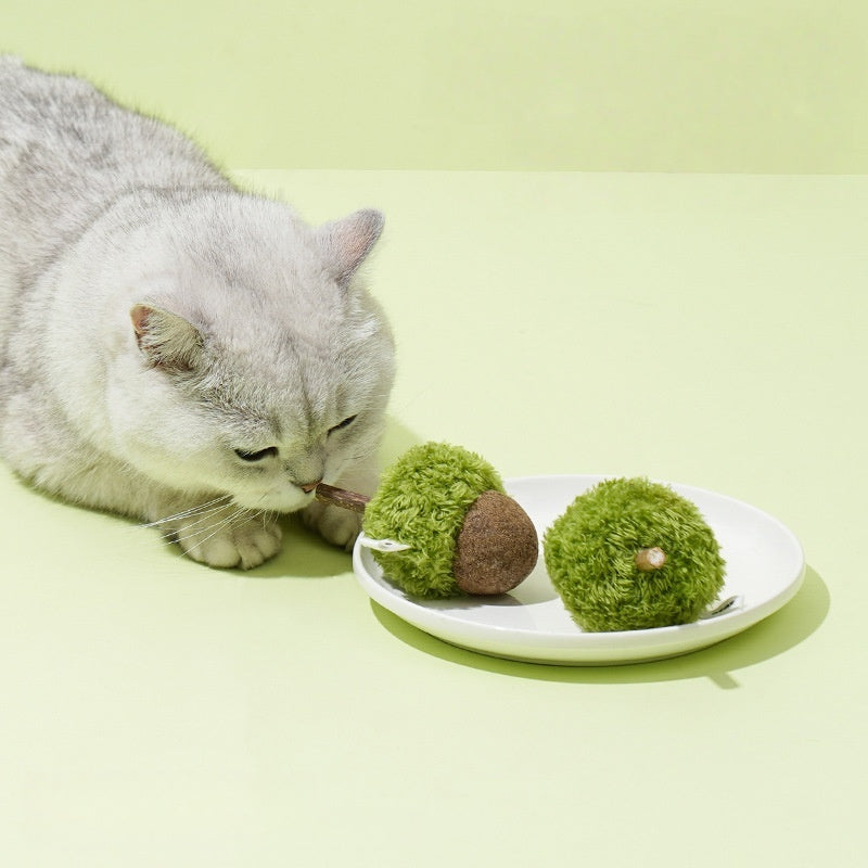 Acorn Catnip Toy — Fruit-Style Cat Chew Plush & Bag Charm for Kittens