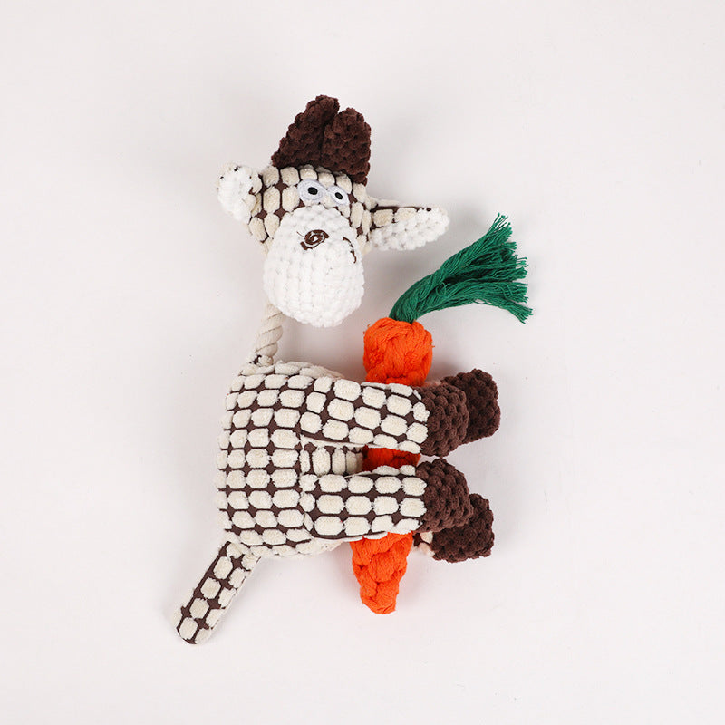 Funny Donkey Squeaky Dog Toy — Tough Chew Plush for Dental Grinding & Interactive Play