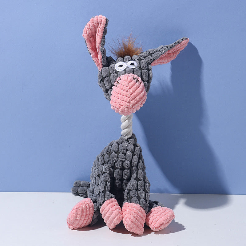 Funny Donkey Squeaky Dog Toy — Tough Chew Plush for Dental Grinding & Interactive Play